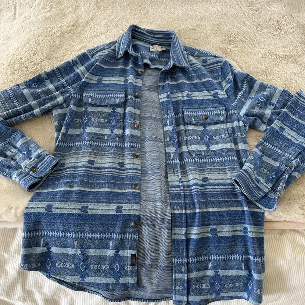 Faherty Aztec Pattern Button Down - Picture 2 of 6
